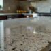 Elegant stone benchtop in a modern kitchen.